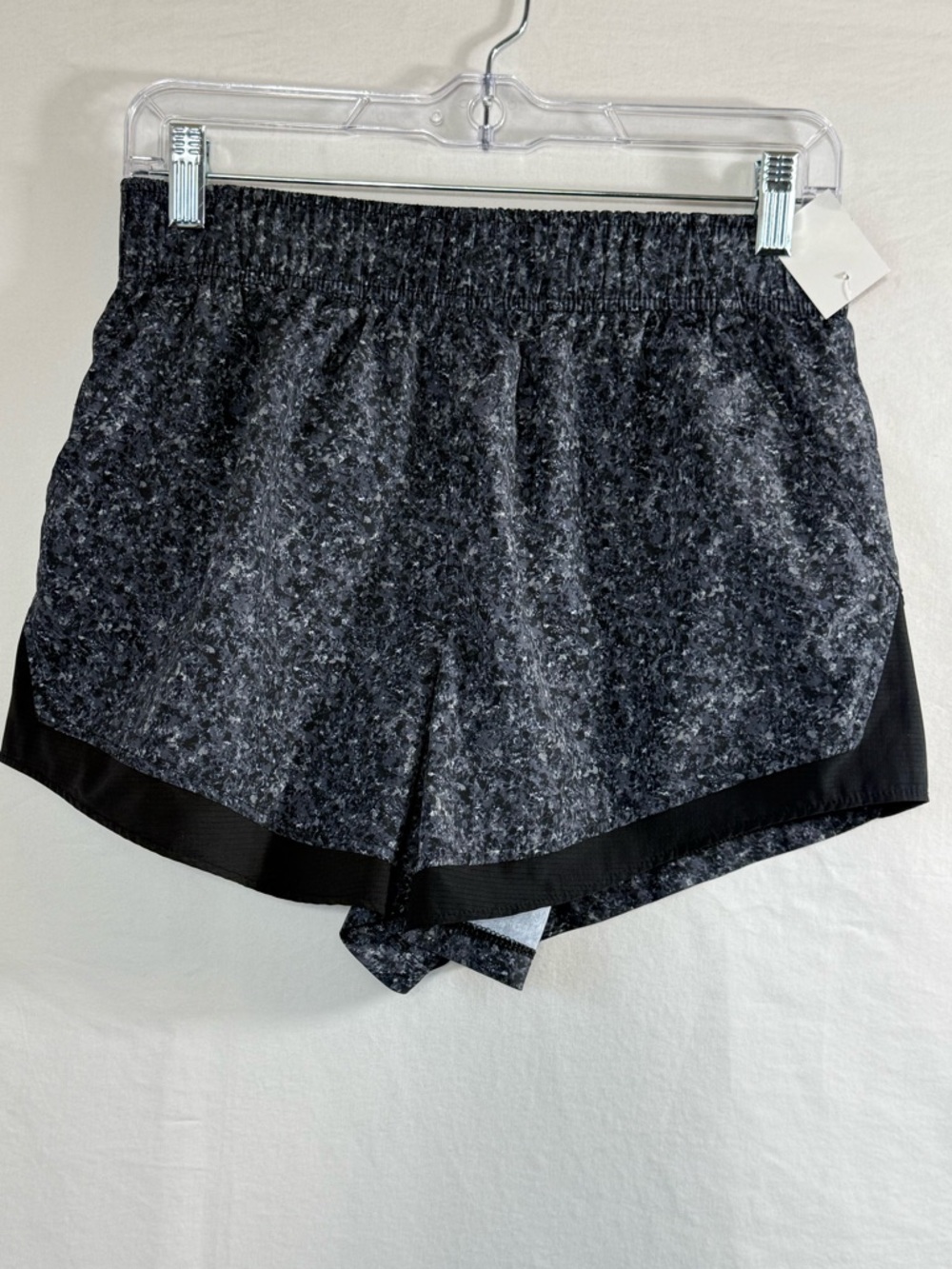 Athletic Works Women's Black Heather Athletic Shorts with Black Trim